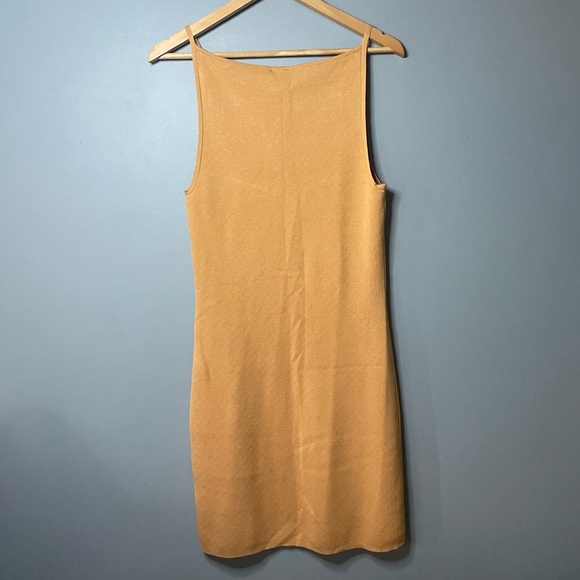 BNWT Abercrombie Yellow Jacquard Knit Sweater Mini Dress Large Tall - Picture 5 of 8